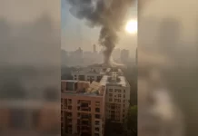 ठाणे के हायपर सिटी मॉल में सुबह अचानक लगी आग, दमकल की तीन गाड़ियां मौजूद