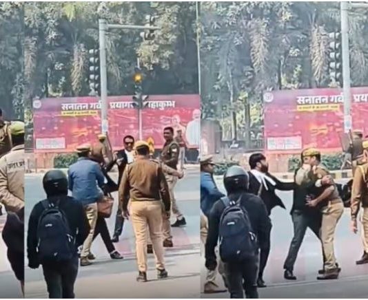 सीएम योगी के दौरे के बीच प्रयागराज में पुलिस और वकीलों में झड़प, अधिवक्ता को पीटने पर बवाल