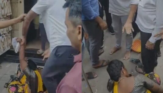 दुकानदार ने महिला को बीच सड़क पर बेरहमी से पीटा, वीडियो वायरल, दोनों गिरफ्तार