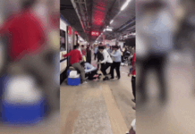 चाट युद्ध के बाद अब दिल्ली के निजामुद्दीन रेलवे स्टेशन पर हुआ ‘बेल्ट युद्ध’, देखिए वीडियो