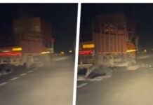 अलीगढ़ कैंटर-ट्रक एक्सीडेंट: यमुना एक्सप्रेस-वे पर भीषण हादसे का लाइव वीडियो आया सामने, चालक की मौत