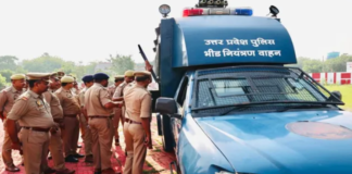 वाराणसी पुलिस लाइन में परेड, सैनिक सम्मेलन और दंगा नियंत्रण ड्रिल में परखी पुलिसकर्मियों की तेजी