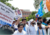 एनटीए मुख्यालय पर NSUI का जोरदार प्रदर्शन, अंदर घुसने की कोशिश पर सुरक्षाबलों से धक्का-मुक्की